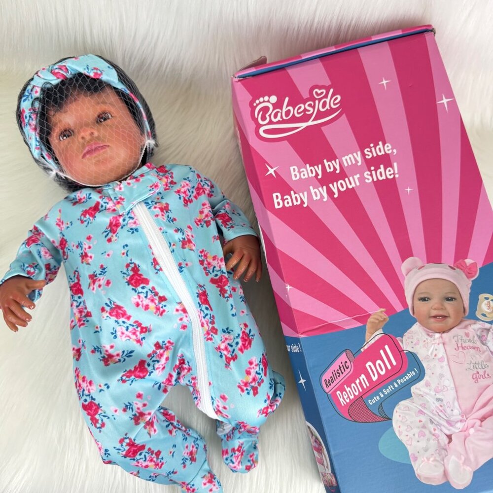 Babeside Quiet Reborn Baby Laney 20'' African American Little Infant Girl Doll